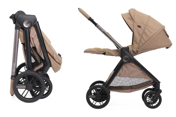 Chicco Bellagio 2 kompaktowo złożony stelaż i rozkładane oparcie