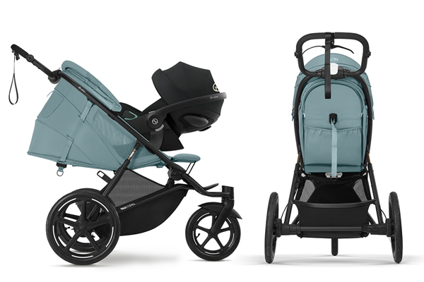 Wózek biegowy Cybex AVI z zamontowanym fotelikiem samochodowym – przykład możliwej konfiguracji wózka.