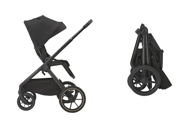 Kompaktowy wózek 2w1 Espiro Clodi ze złożonym stelażem spacerowym