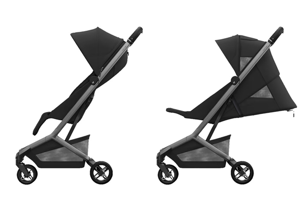 Maxi-Cosi Fame Cabin – lekki wózek spacerowy z płynną regulacją oparcia, widok boczny