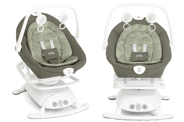 Funkcjonalna huśtawka Joie Sansa 2w1 z pałąkiem i zabawkami