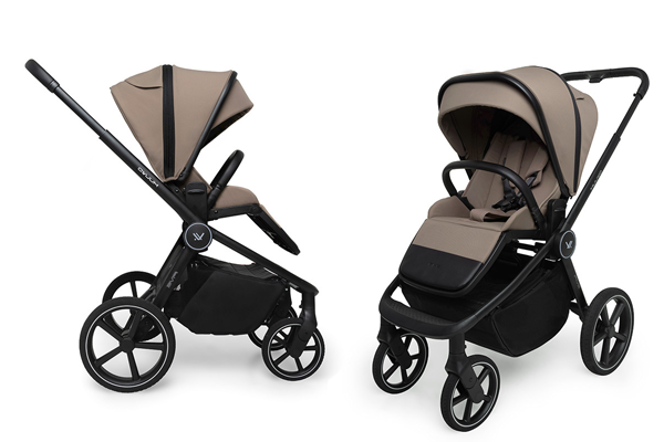 Wielofunkcyjny wózek 2w1 Muuvo Five z siedziskiem spacerowym i gondolą.