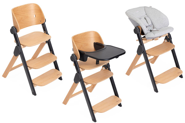 Chicco Meraviglia drewniane krzesełko do karmienia 4w1 z tacką i wkładką dla niemowlęcia