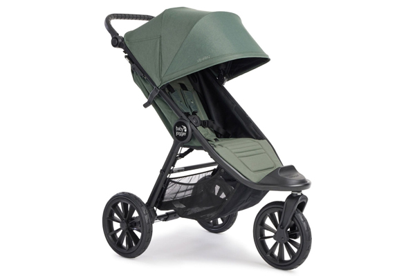 Terenowy wózek spacerowy Baby Jogger City Elite 2 w ujęciu z boku, z dużym siedziskiem i stabilną konstrukcją do jazdy po różnych nawierzchniach.