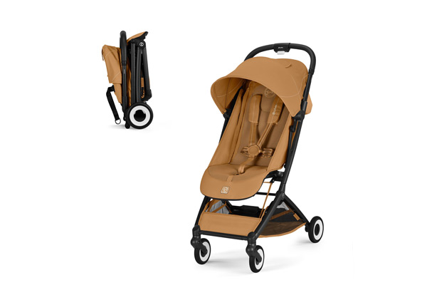 ultrakompaktowa spacerówka Cybex Orfeo 2026 w karmelowym kolorze