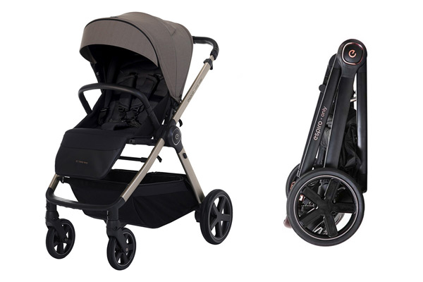 Zwrotna spacerówka Espiro Only Way 2025 – kompaktowe składanie, przód.