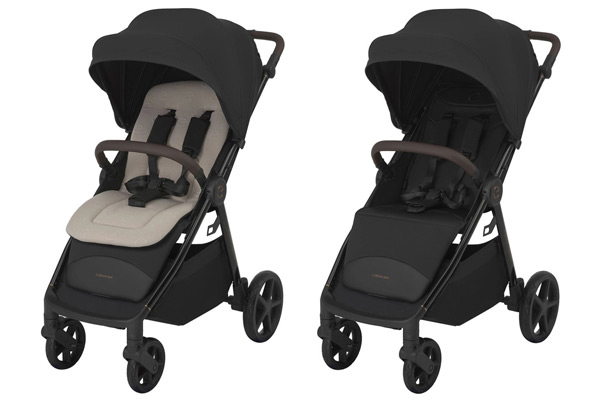 Stylowa spacerówka Espiro Wave Pro – dwa warianty tapicerki, przód.