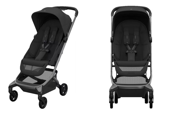 Nowoczesny Maxi-Cosi Fame Cabin w czarnej tapicerce z pozycją leżącą