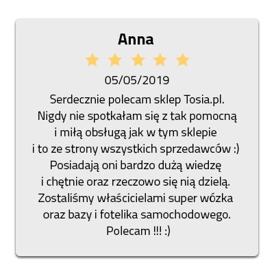 Opinii klientów TOSIA.pl - Wózki - Foteliki