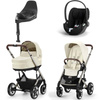 Cybex Talos S Lux Seashell Beige zestaw 4w1 z fotelikiem Cybex Cloud T i-Size i bazą Base T