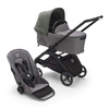 Bugaboo Dragonfly wózek 2w1 głęboko-spacerowy rama Black/Grey Melange-Forest Green