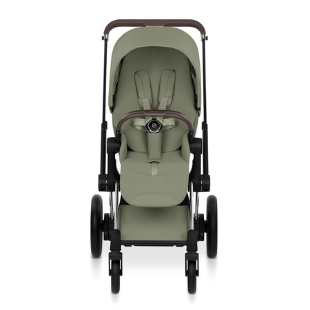 Cybex e-Priam 5.0 Chrome Brown Sage Green wózek 2w1 głęboko-spacerowy