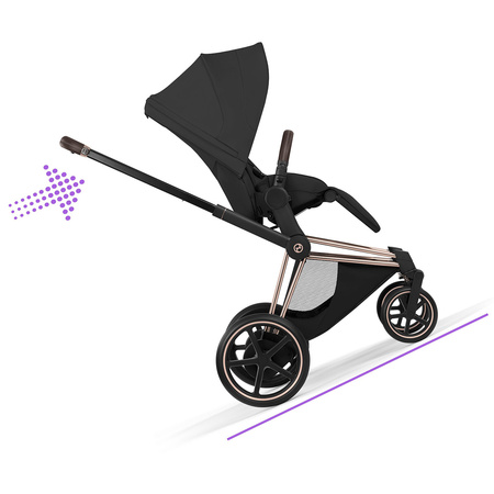 Cybex e-Priam 5.0 Rosegold Sepia Black wózek 2w1 głęboko-spacerowy