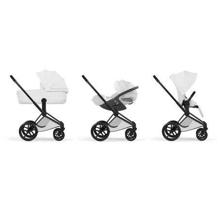 Cybex Priam 5.0 Matt Black Off White zestaw 3w1 z fotelikiem Cloud T i-Size