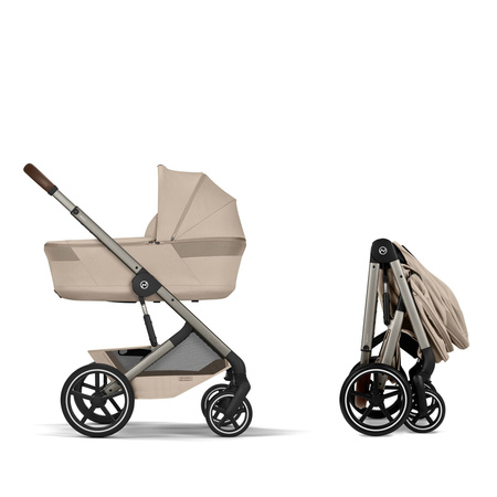 Cybex Balios S Lux 2026 ze składaną gondolą Almond Beige wózek 2w1 głęboko-spacerowy