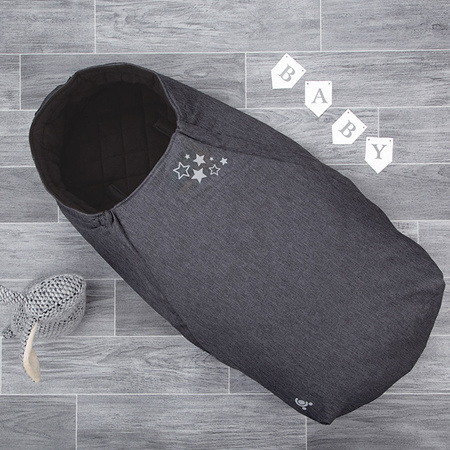 CuddleCo Śpiworek wodoodporny Comfi-Extreme Szary Melange/Gwiazdki