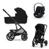 Cybex Talos S Lux Moon Black wózek 4w1 głęboko-spacerowy z fotelikam Cloud G Plus i bazą G