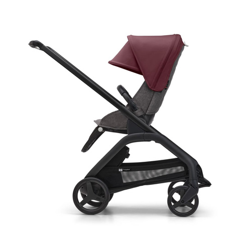 Bugaboo Dragonfly wózek spacerowy rama Black/Grey Melange-Dark Cherry