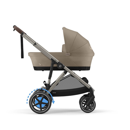 Cybex e-Gazelle S Almond Beige zestaw 4w1 z dodatkowym siedziskiem i gondolą