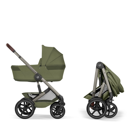 Cybex Talos S Lux 2026 Moss Green ze składaną gondolą zestaw 4w1 z fotelikiem Cloud G3 i-Size Plus i Bazą G3