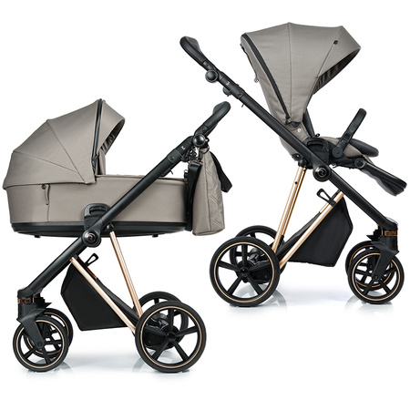 Roan IVI 2.0 Mocca zestaw 4 w 1 z fotelikiem Cybex Cloud T i-Size Plus i bazą isofix