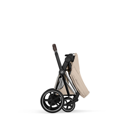 Cybex e-Priam 5.0 Chrome Brown Cozy Beige wózek 2w1 głęboko-spacerowy
