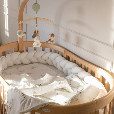 Waldin Welurowy Warkocz ochraniacz do łóżeczka 210 cm Ecru