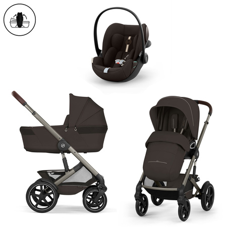 Cybex Talos S Lux 2026 Chocolate Brown ze składaną gondolą zestaw 3w1 z fotelikiem Cloud G3 i-Size Plus