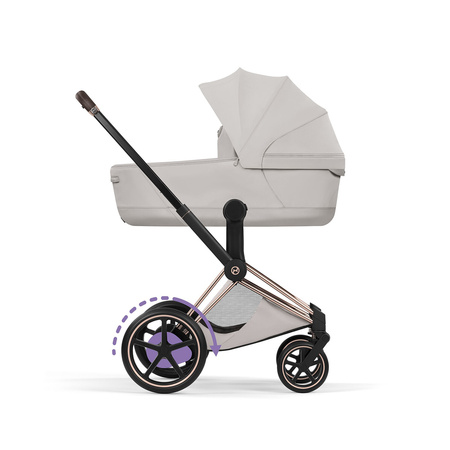 Cybex e-Priam 5.0 Rosegold City Grey zestaw 3w1 z fotelikiem Cloud T i-Size