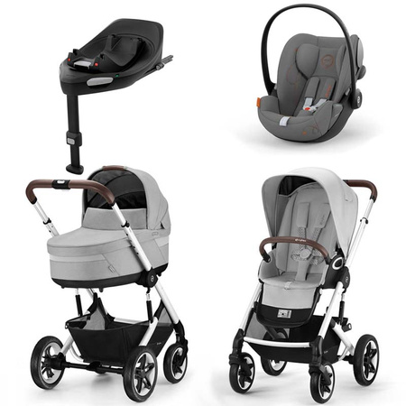 Cybex Talos S Lux Lava Grey zestaw 4w1 z fotelikiem Cybex Cloud G i-Size i bazą Base G