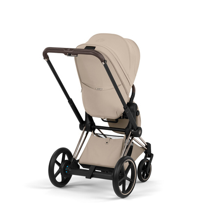Cybex e-Priam 5.0 Champagne Gold Cozy Beige wózek 2w1 głęboko-spacerowy