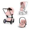 Cybex e-Priam 5.0 Chrome Brown Peach Pink zestaw 3w1 z fotelikiem Cloud T i-Size