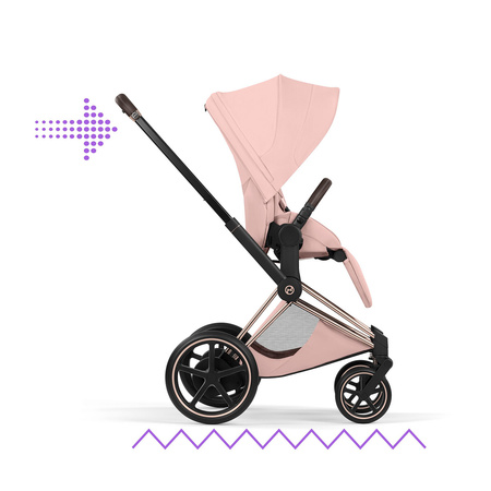 Cybex e-Priam 5.0 Rosegold Peach Pink wózek 2w1 głęboko-spacerowy