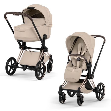 Cybex Priam 5.0 Rosegold Cozy Beige zestaw 3w1 z fotelikiem Cloud T i-Size