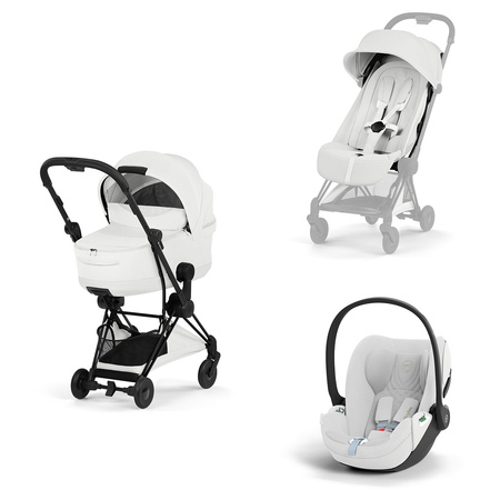 Cybex Coya 2 Style Matt Black Off White zestaw 3w1 z fotelikiem Cloud T i-Size