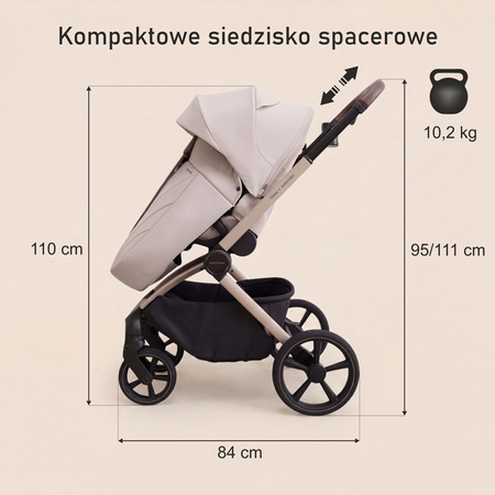 Adamex Como Natura Beige wózek 2w1 głęboko-spacerowy