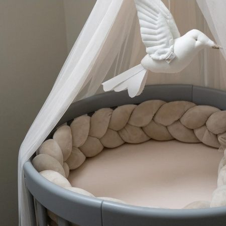 Waldin Welurowy Warkocz ochraniacz do łóżeczka 210 cm Beż