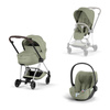 Cybex Mios 4.0 Style Chrome Brown Sage Green zestaw 3w1 z fotelikiem Cloud T i-Size