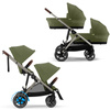 Cybex e-Gazelle S Moss Green zestaw 4w1 z dodatkowym siedziskiem i gondolą