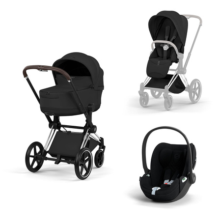Cybex Priam 5.0 Chrome Brown Sepia Black zestaw 3w1 z fotelikiem Cloud T i-Size
