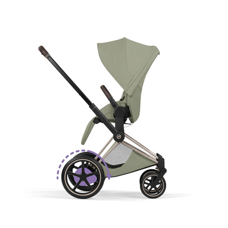 Cybex e-Priam 5.0 Champagne Gold Sage Green wózek 2w1 głęboko-spacerowy