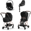 Cybex Mios Sepia Black zestaw 4w1 z fotelikiem Cloud T Plus i bazą T