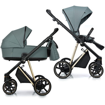 Roan IVI 2.0 Pine Green zestaw 3 w 1 z fotelikiem Cybex Cloud G Plus