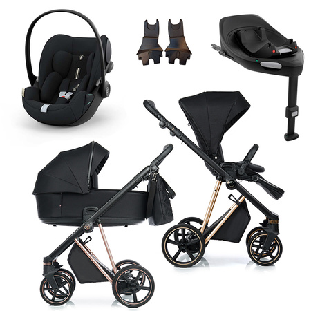Roan IVI 2.0 Raven zestaw 4 w 1 z fotelikiem Cybex Cloud G i-Size Plus i bazą isofix