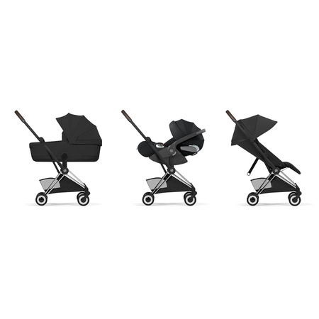 Cybex Coya 2 Style Chrome Brown Sepia Black zestaw 3w1 z fotelikiem Cloud T i-Size