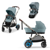 Cybex e-Gazelle S Stormy Blue zestaw 3w1 z dodatkowym siedziskiem