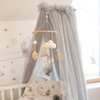 Waldin Tiulowy baldachim do łóżeczka Szary + stelaż na baldachim