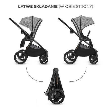 Kinderkraft Nea 2 Bizuu Lunar Black wózek 2w1 głęboko-spacerowy