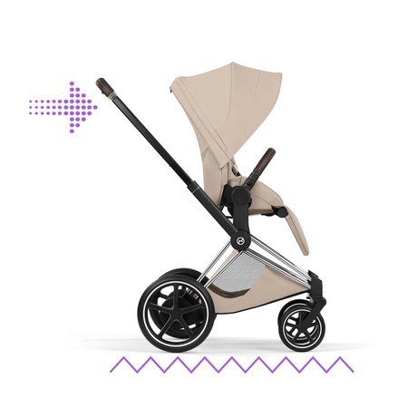Cybex e-Priam 5.0 Chrome Brown Cozy Beige zestaw 3w1 z fotelikiem Cloud T i-Size
