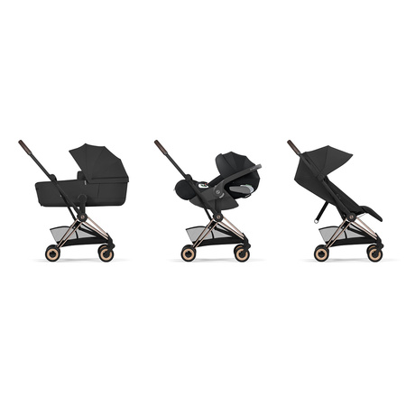 Cybex Coya 2 Comfort Rosegold Sepia Black zestaw 3w1 z fotelikiem Cloud T i-Size